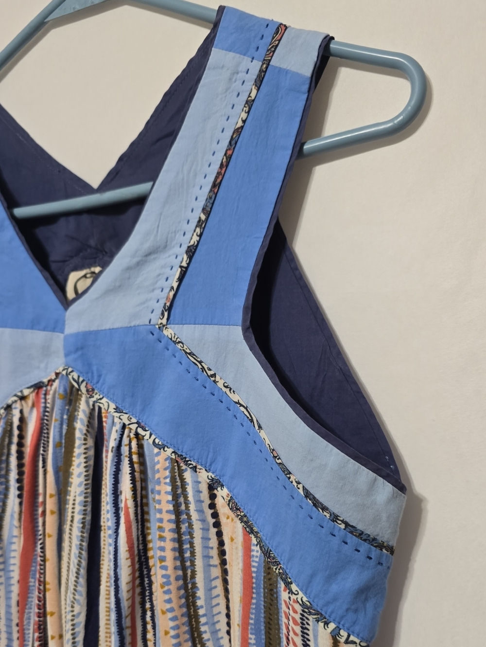 Anthropologie One September Meseta Boho Patchwork Striped Tank Top M - Picture 3 of 7